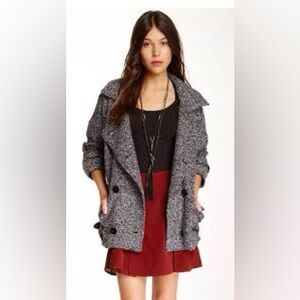 NWT Free People Wool Blend Slouchy Belted Coat